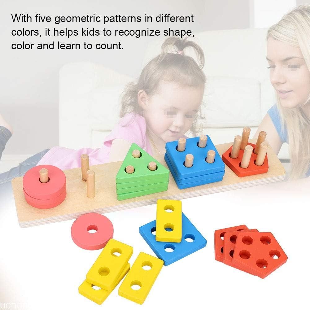 Geometric Shape Matching 5 Column Blocks Learning Toys