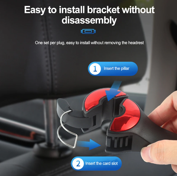 (Pack of 2) Carhook™ - Multipurpose Car Seat Back Hooks with Phone Holder