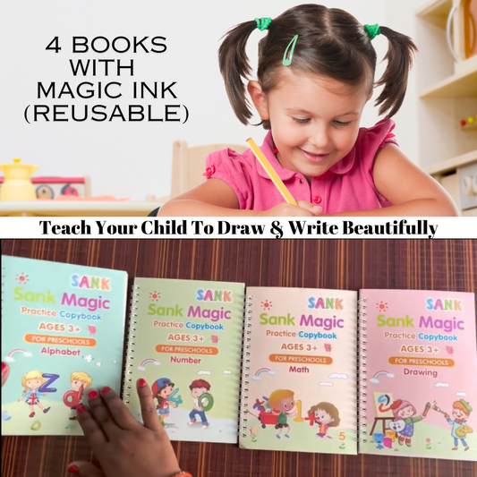 Magic Handwriting & Drawing Improvement Book (For Kids) - 4 Books