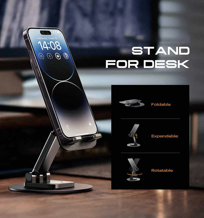 360Stand™ - Mobile & Tablet Stand -  360 degree Rotation with Adjustable Height and Angle - 50% OFF