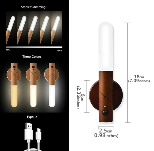 Motion Sensor LED Wood Light - For the Perfect Home