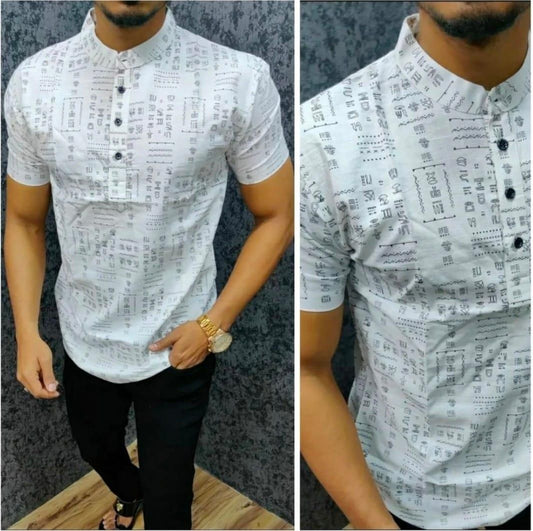 Latest Men's Cotton Printed Shirt