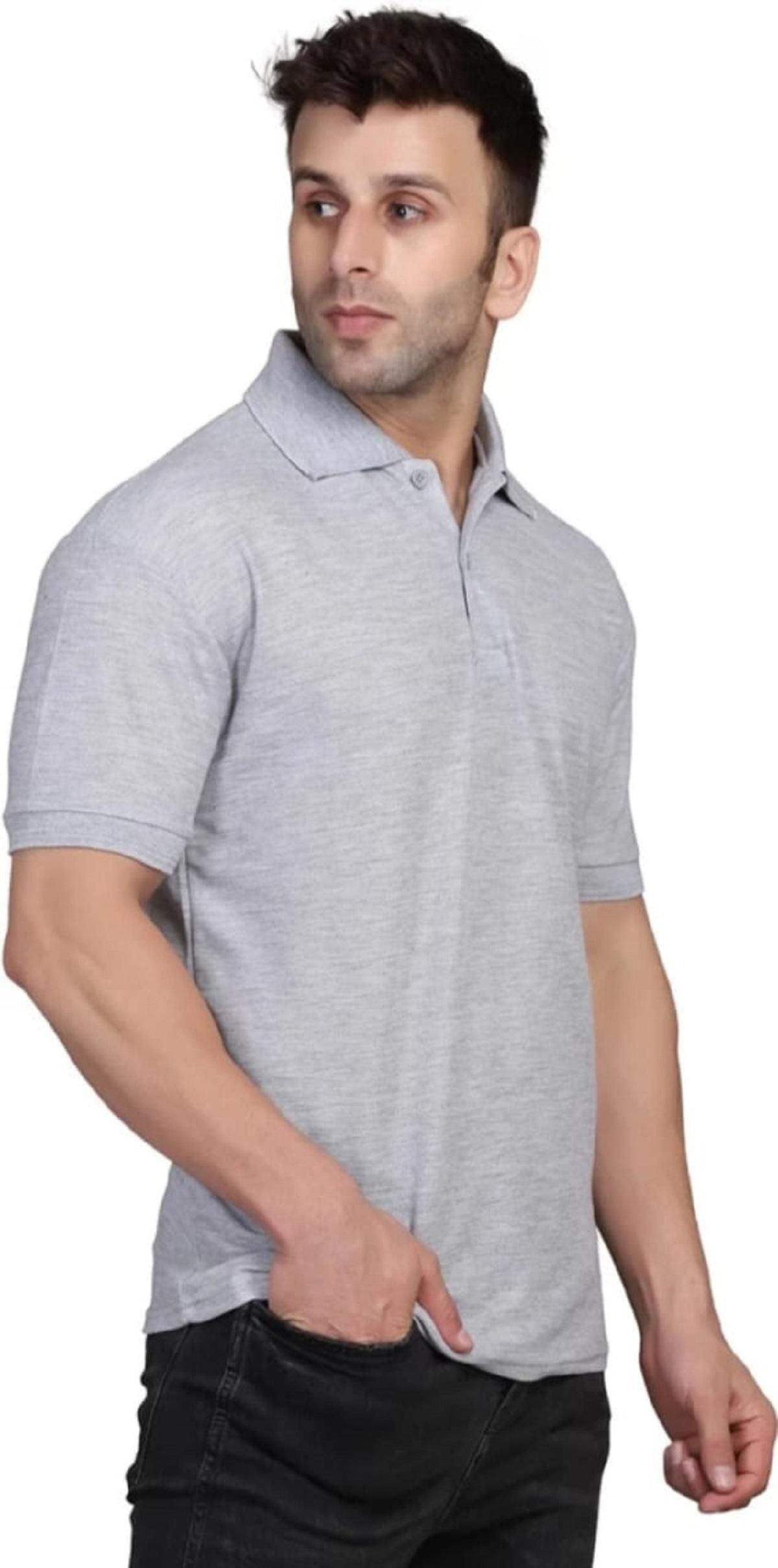 Classic Comforts: Men's Polo Neck T-shirt Collection (4 premium cotton T-shirts)